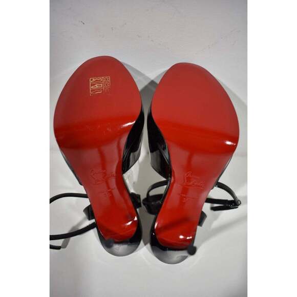 Christian Louboutin Miradona 120 Black Patent Ankle Strap Sandal Heel Pump 35 - Picture 12 of 12